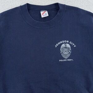 Vintage Johnson City Police Tennessee Sweatshirt Large Navy Blue Crewneck USA